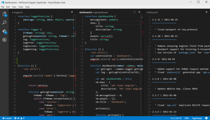 Visual Code est une des nombreuses applications écrites en JavaScript grâce à V8/Code 