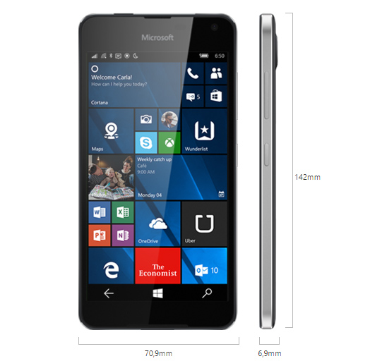 Le Lumia 650 est disponible en noir ou blanc