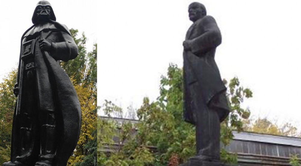 Insolite: une statue de Vladimir Lénine transformée en Dark Vador en Ukraine