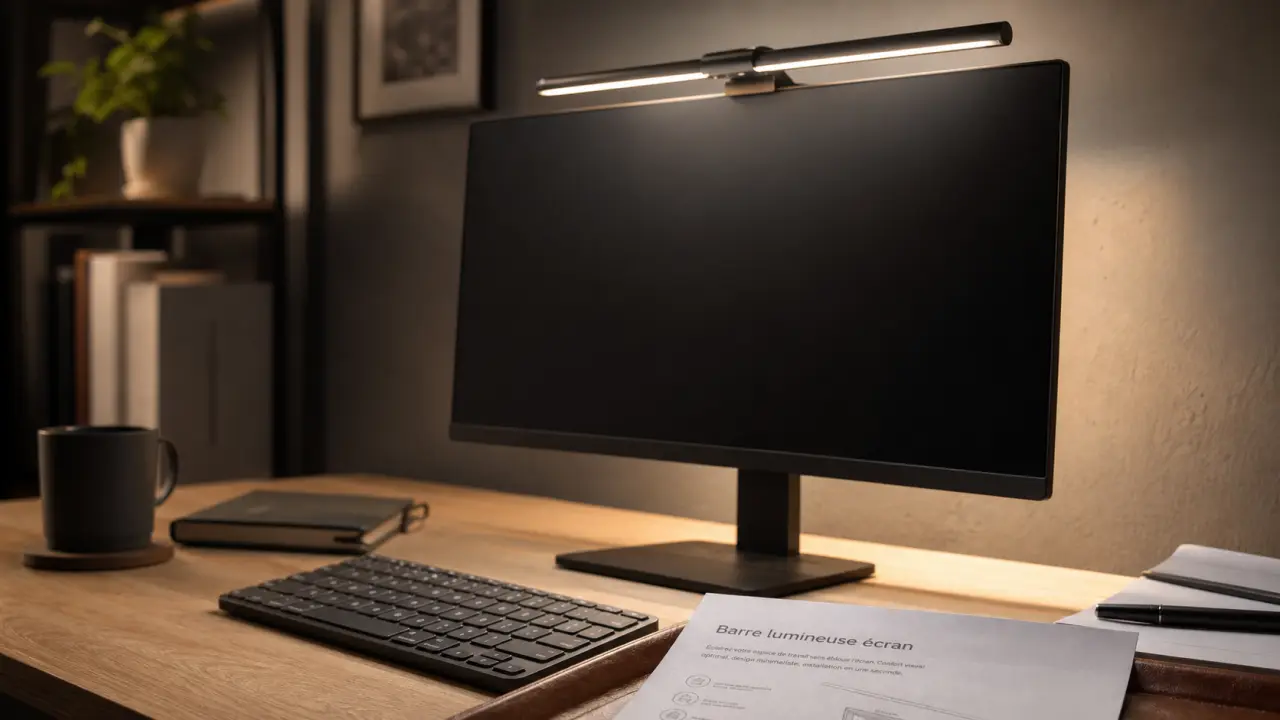 eclairage ecran : barre lumineuse anti-reflets pour moniteur