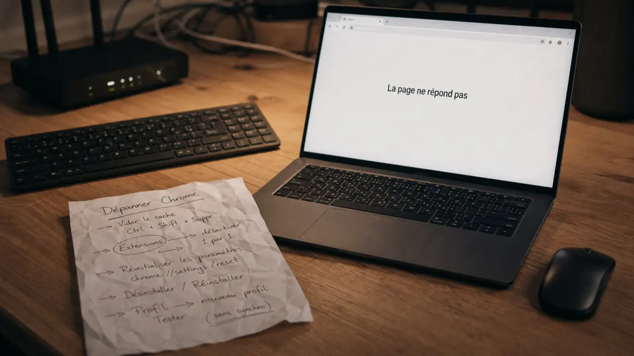 Google Chrome plante : la page ne répond pas