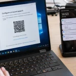 smartphone windows 10 connecté avec QR, Android à côté