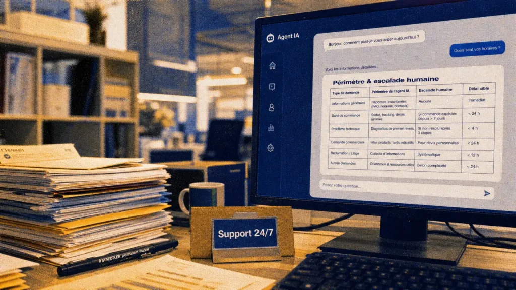 Répondre aux clients 24/7 sans recruter, le rôle d’un agent IA pour PME