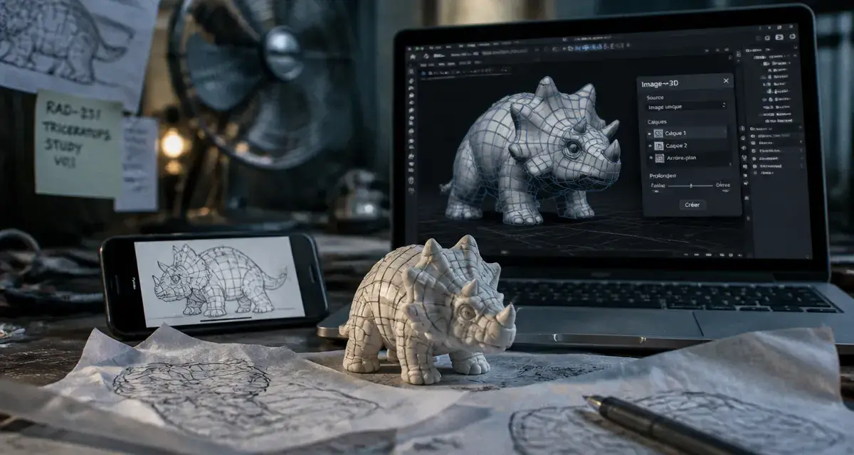 Intelligence artificielle 3D : modélisation rapide avec outils 2D→3D