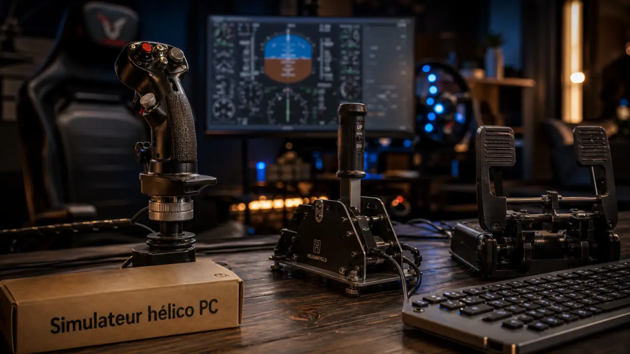 simulateur helico pc : cockpit DIY HOTAS, cyclic et collective