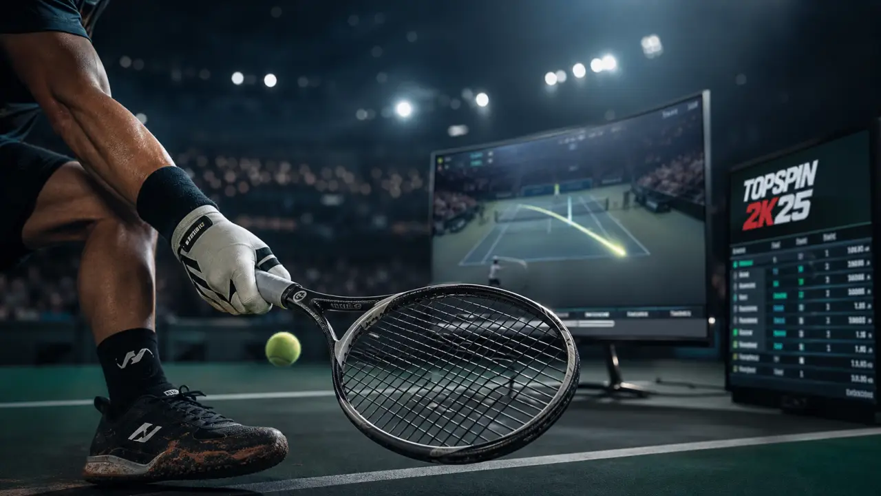 Tennis jeu vidéo : simulation réaliste de match sur écran, raquette et court