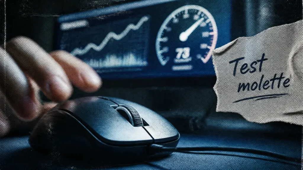 Test molette souris : vitesse en pixels par seconde, précision et pannes à repérer