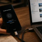 Transférer ses photos du smartphone vers le pc : écran transfert USB avec DCIM > Camera