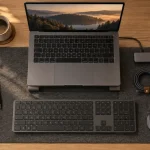 Accessoires informatique : poste de travail connecté (hub USB-C, tapis, souris ergonomique)