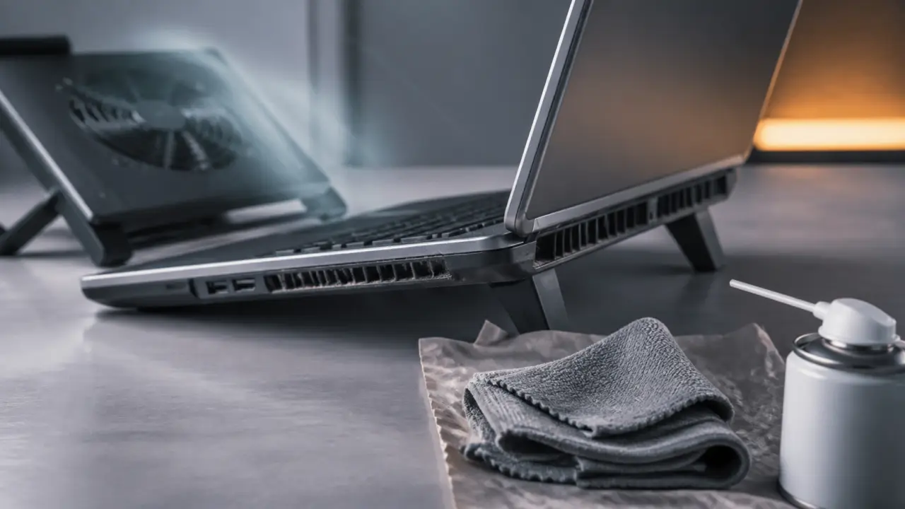 Refroidir pc portable : nettoyage grilles et air comprimé pour éviter la surchauffe