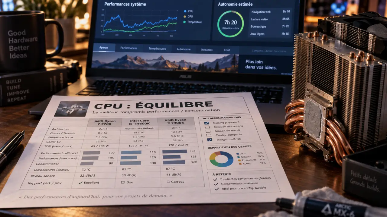 pc portable processeur : choisir selon usage, autonomie et refroidissement